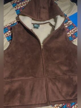 Ralph Lauren Brown Hooded Sherpa Vest
